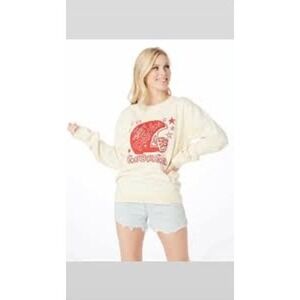 Stewart Simmons Georgia Bulldogs Sweatshirt Womens Medium Cream ComfortWash NWT